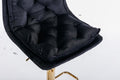 Set Of 2 Bar Stools,With Chrome Footrest And Base Swivel Height Adjustable Mechanical Lifting Velvet Golden Leg Simple Bar Stoo,Black Black Foam Fabric