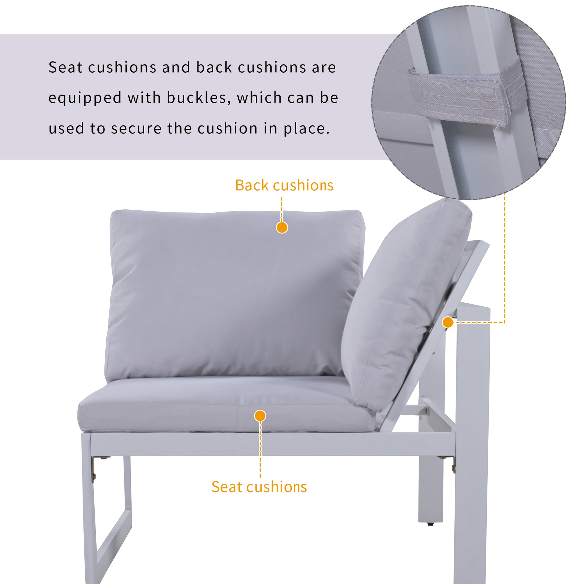 Not Allowed To Sell To Industrial Style Outdoor Sofa Combination Set With 2 Beautiful Sofa,1 Single Sofa,1 Table,2 Bench White Steel