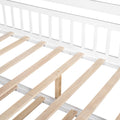 Wooden Full Size House Bed With Twin Size Trundle,Kids Bed With Shelf, White White Solid Wood