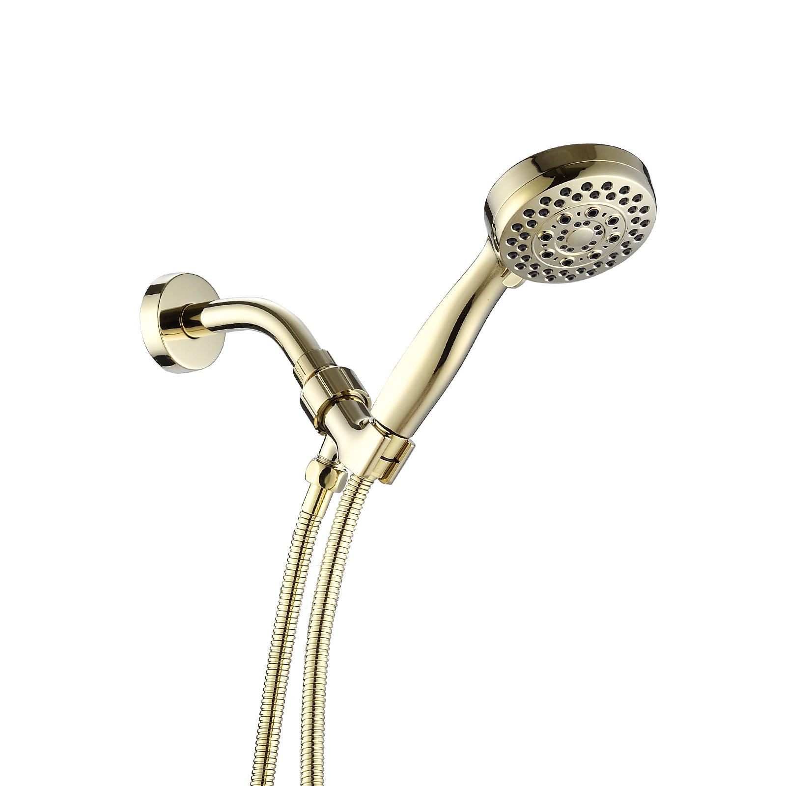 5 Mode Adjustable Settings Handheld Shower Head With Hose High Pressure Shower Heads Polished Golden Abs