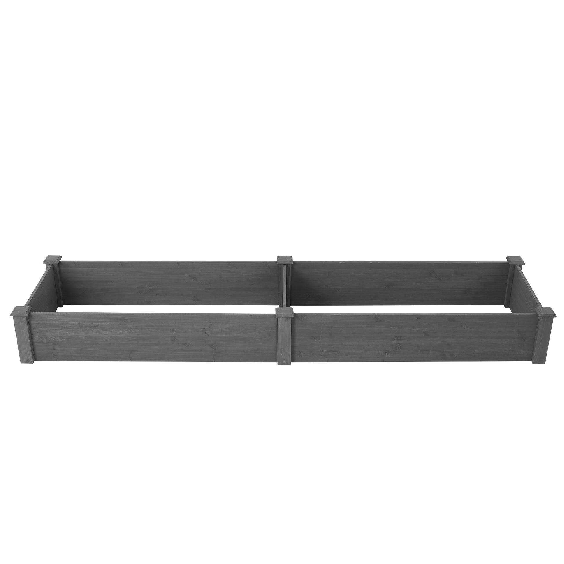 Over Ground Raised Garden Bed 96X28X10'', Large Long Planter Box For Outdoor, Tool Free Assembly Gray Solid Wood