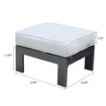 Patio Indoor Outdoor Aluminum Ottoman Footstool With Cushion, Powdered Pewter Pewter Foam Aluminum