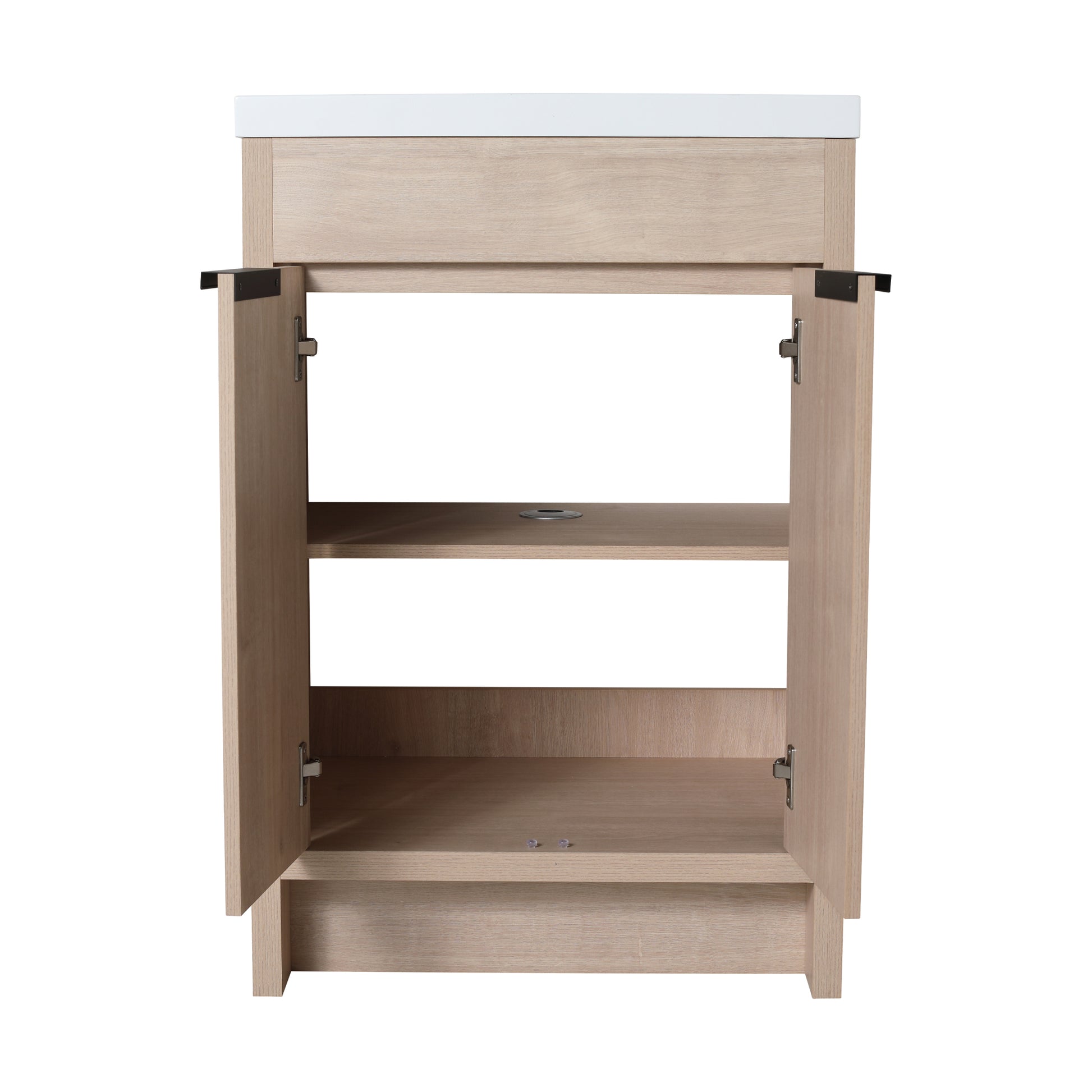 Kd Packing 24 Inch Freestanding Bathroom Vanity With White Resin Sink Sku:Bvb02424Plo Grb2440 ,W1286S00017 Plain Light Oak 2 Bathroom Freestanding Modern Plywood