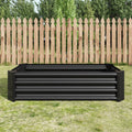 Metal Raised Garden Bed, Rectangle Raised Planter 4 2 1Ft For Flowers Plants, Vegetables Herb Veezyo Black Black Garden & Outdoor Metal