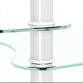 Transparent Oval Glass Coffee Table, Modern Table With Stainless Steel Leg, Tea Table 3 Layer Glass Table For Living Room Transparent Glass