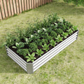 Raised Garden Bed Outdoor, 6 3 1Ftmetal Raised Rectangle Planter Beds For Plants, Vegetables, And Flowers Silver Silver Bedroom Metal