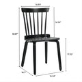 Solid Wood Slat Back Windsor Chair Set Of 2 Black Plywood