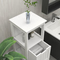 Bathroom Floor Cabinet With 2 Drawers And 1 Storage Shelf,Freestanding Wood Storage Organizer Cabinet White White Mdf