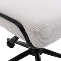 Corduroy Desk Chair Task Chair Home Office Chair Adjustable Height, Swivel Rolling Chair With Wheels For Adults Teens Bedroom Study Room,White White Office Foam Dry Clean Modern Handle Office Chairs Upholstered Armless Corduroy