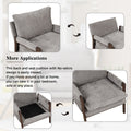 Mid Century Modern Velvet Accent Chair,Leisure Chair With Solid Wood And Thick Seat Cushion For Living Room,Bedroom,Studio,Grey Grey Foam Velvet