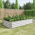 Raised Garden Bed Outdoor, 6 3 1Ftmetal Raised Rectangle Planter Beds For Plants, Vegetables, And Flowers Silver Silver Bedroom Metal