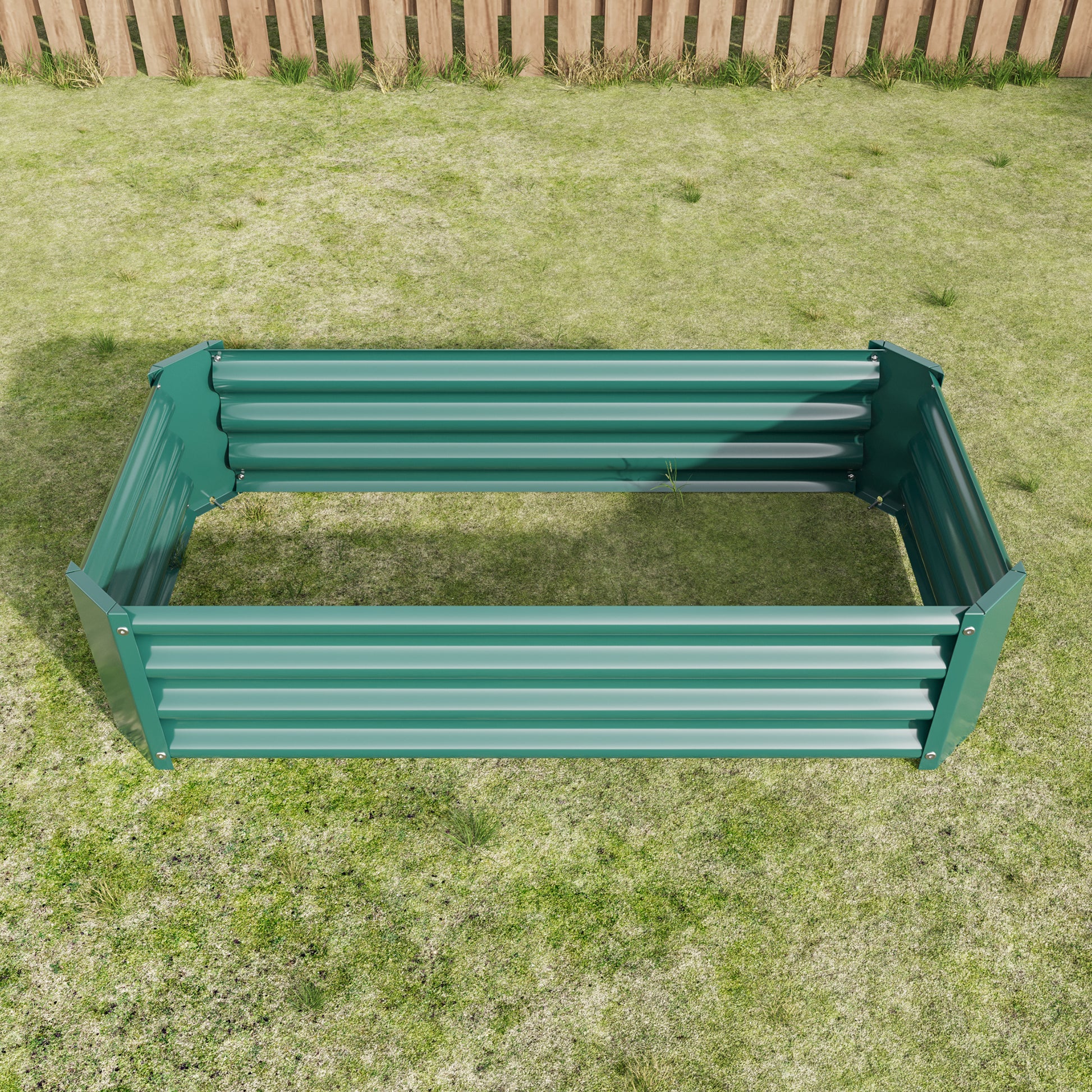 Metal Raised Garden Bed, Rectangle Raised Planter 4 2 1Ft For Flowers Plants, Vegetables Herb Veezyo Green Green Garden & Outdoor Metal