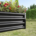 Metal Raised Garden Bed, Rectangle Raised Planter 4 2 1Ft For Flowers Plants, Vegetables Herb Veezyo Black Black Garden & Outdoor Metal