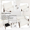 Mid Century Modern Velvet Accent Chair,Leisure Chair With Solid Wood And Thick Seat Cushion For Living Room,Bedroom,Studio,White White Foam Velvet