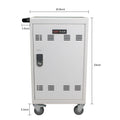 Mobile Charging Cart And Cabinet For Tablets Laptops 30 Device With Combination Lock White Antique White Steel