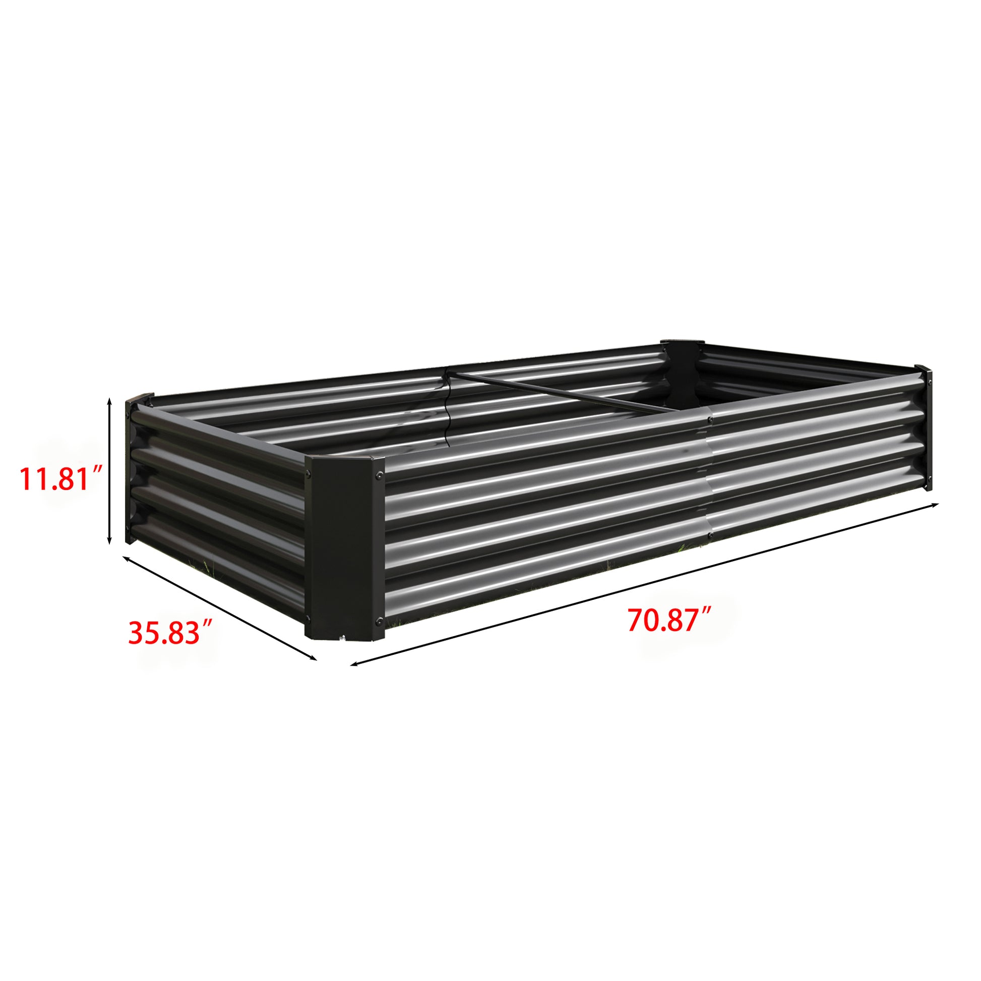 Raised Garden Bed Outdoor, 6 3 1Ftmetal Raised Rectangle Planter Beds For Plants, Vegetables, And Flowers Black Black Garden & Outdoor Metal