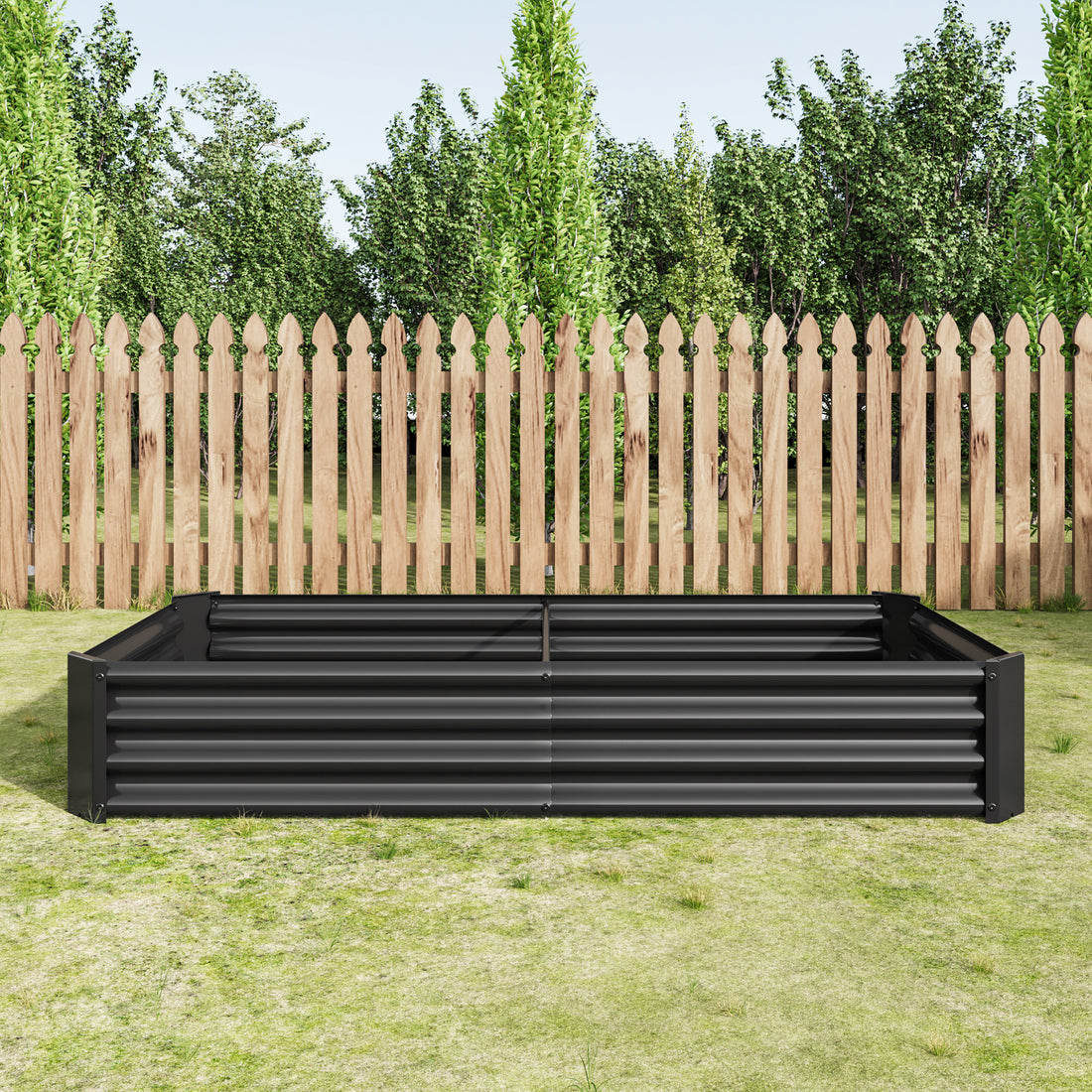 Raised Garden Bed Outdoor, 6 3 1Ftmetal Raised Rectangle Planter Beds For Plants, Vegetables, And Flowers Black Black Garden & Outdoor Metal