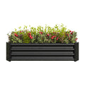 Metal Raised Garden Bed, Rectangle Raised Planter 4 2 1Ft For Flowers Plants, Vegetables Herb Veezyo Black Black Garden & Outdoor Metal