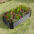 Metal Raised Garden Bed, Rectangle Raised Planter 4 2 1Ft For Flowers Plants, Vegetables Herb Veezyo Black Black Garden & Outdoor Metal