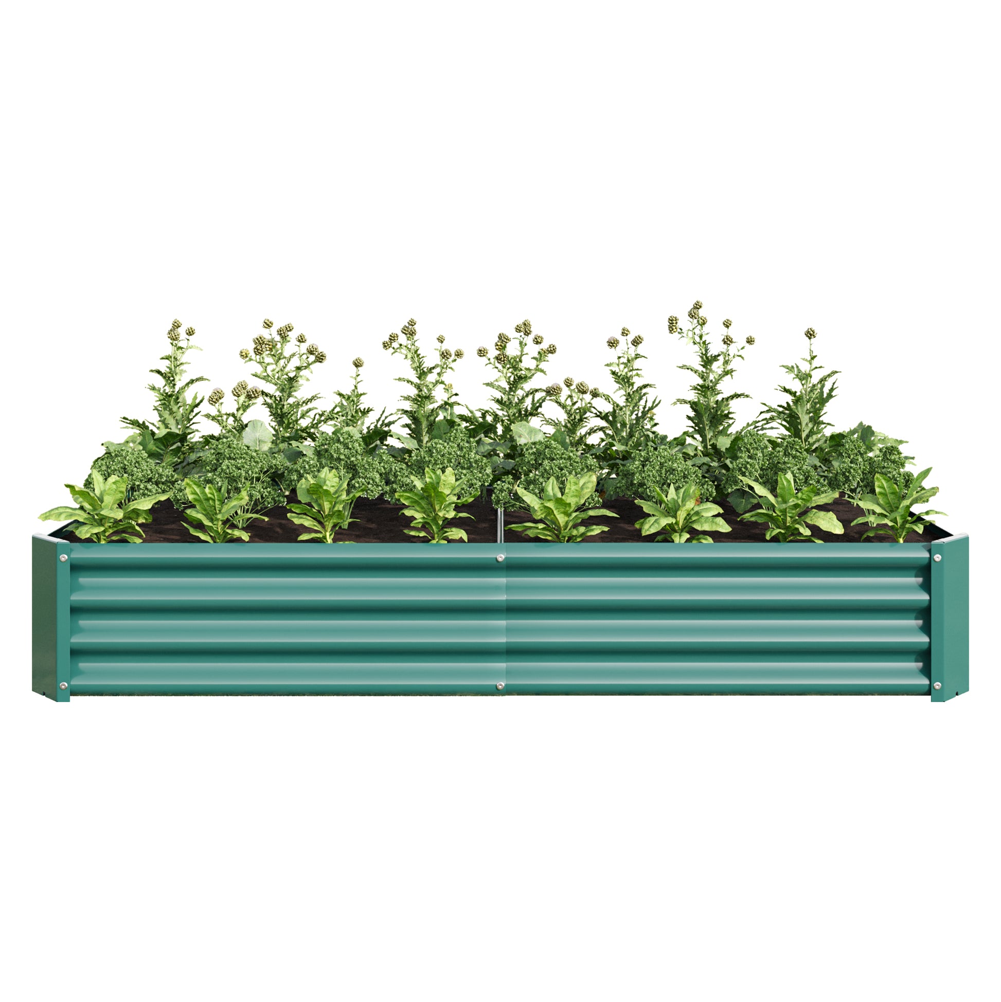 Raised Garden Bed Outdoor, 6 3 1Ftmetal Raised Rectangle Planter Beds For Plants, Vegetables, And Flowers Green Green Bedroom Metal