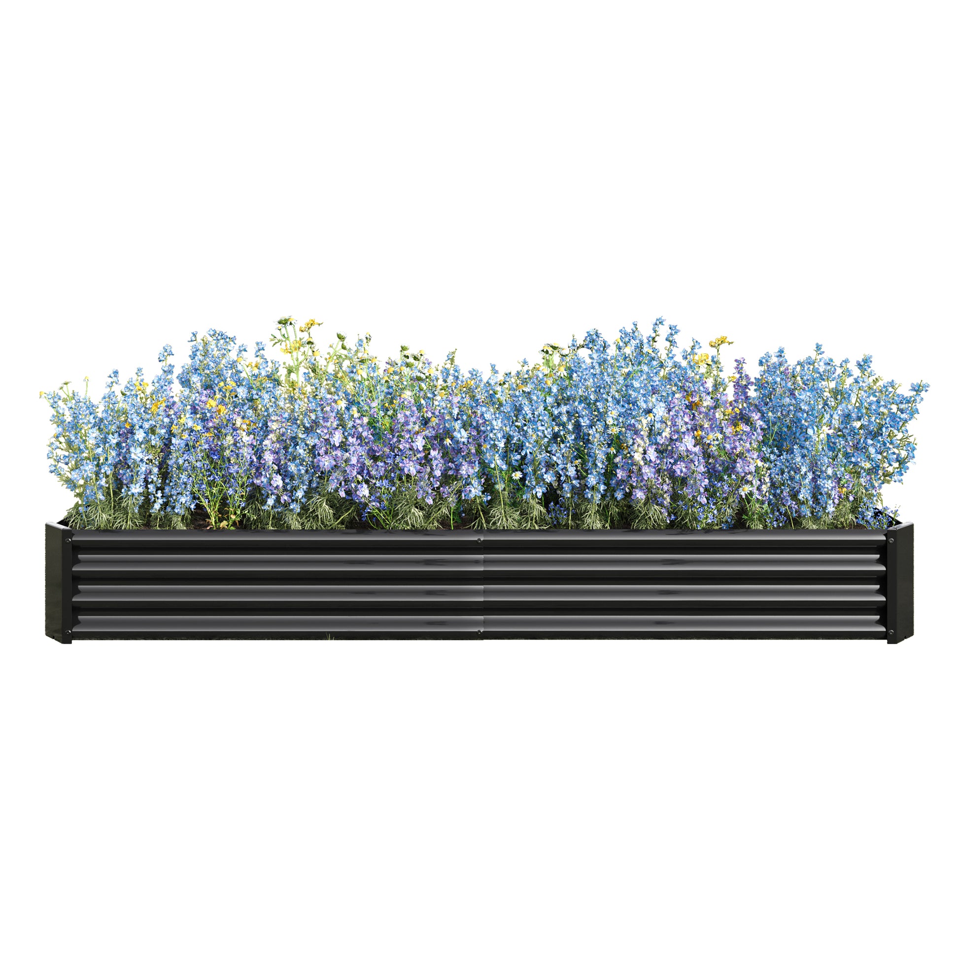 Raised Garden Bed Kit Metal Raised Bed Garden7.6X3.7X0.98Ft For Flower Planters, Vegetables Herb Black Black Garden & Outdoor Metal