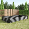 Raised Garden Bed Kit Metal Raised Bed Garden7.6X3.7X0.98Ft For Flower Planters, Vegetables Herb Black Black Garden & Outdoor Metal