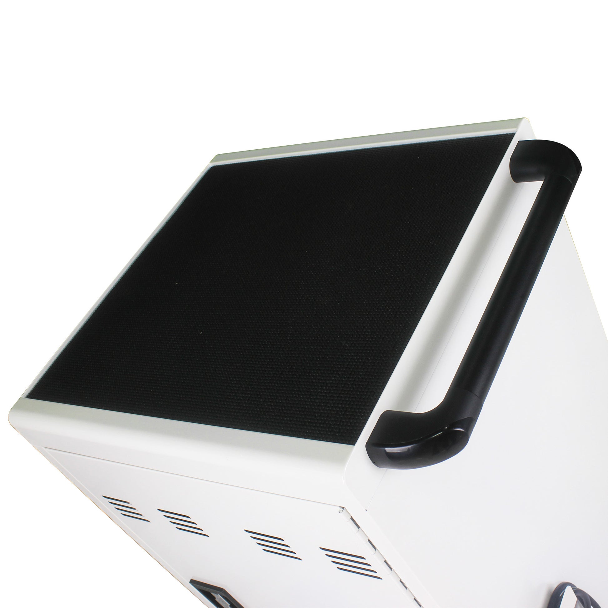 Mobile Charging Cart And Cabinet For Tablets Laptops 30 Device With Combination Lock White Antique White Steel