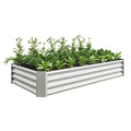 Raised Garden Bed Outdoor, 6 3 1Ftmetal Raised Rectangle Planter Beds For Plants, Vegetables, And Flowers Silver Silver Bedroom Metal