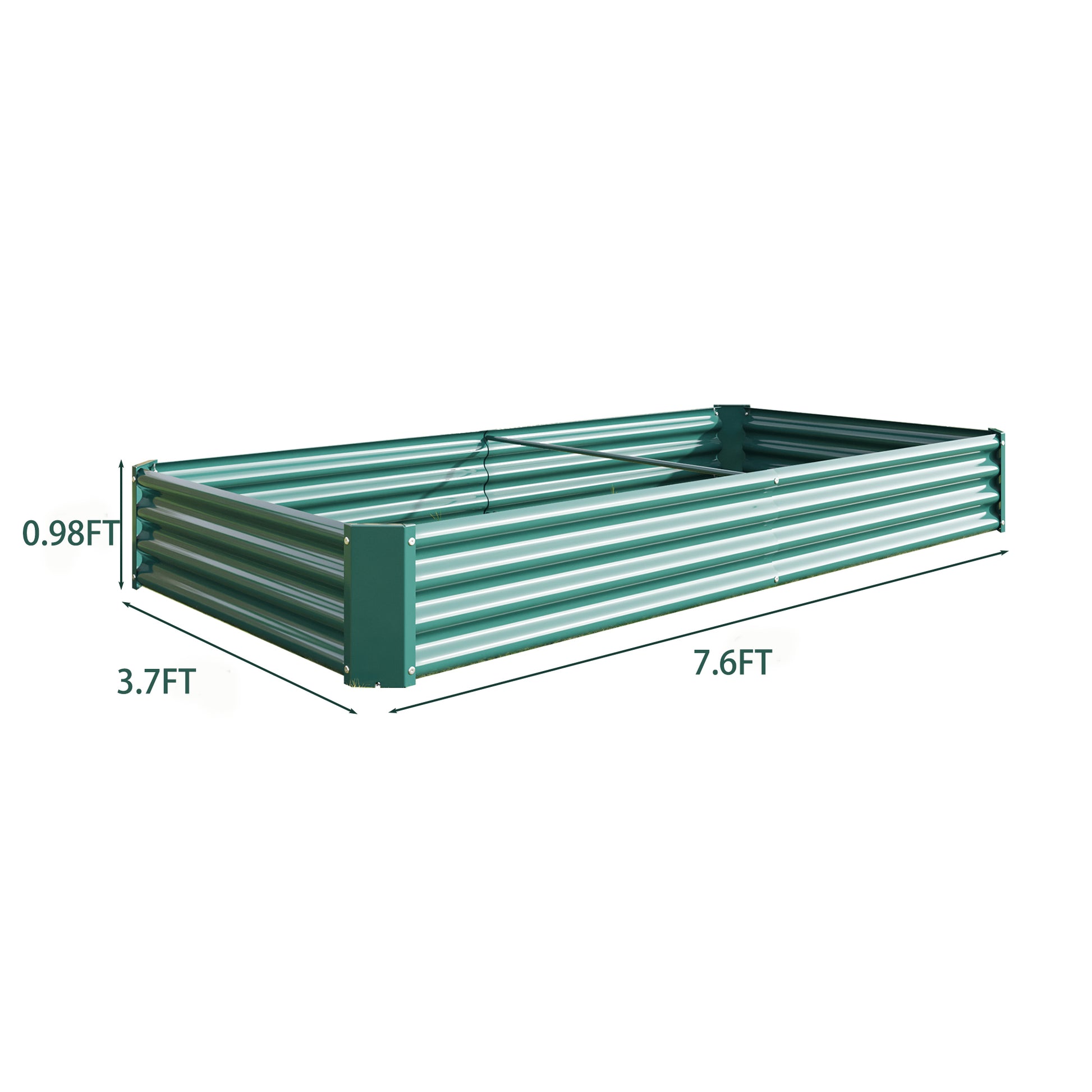 Raised Garden Bed Kit Metal Raised Bed Garden 7.6X3.7X0.98Ft For Flower Planters, Vegetables Herb Green Green Metal