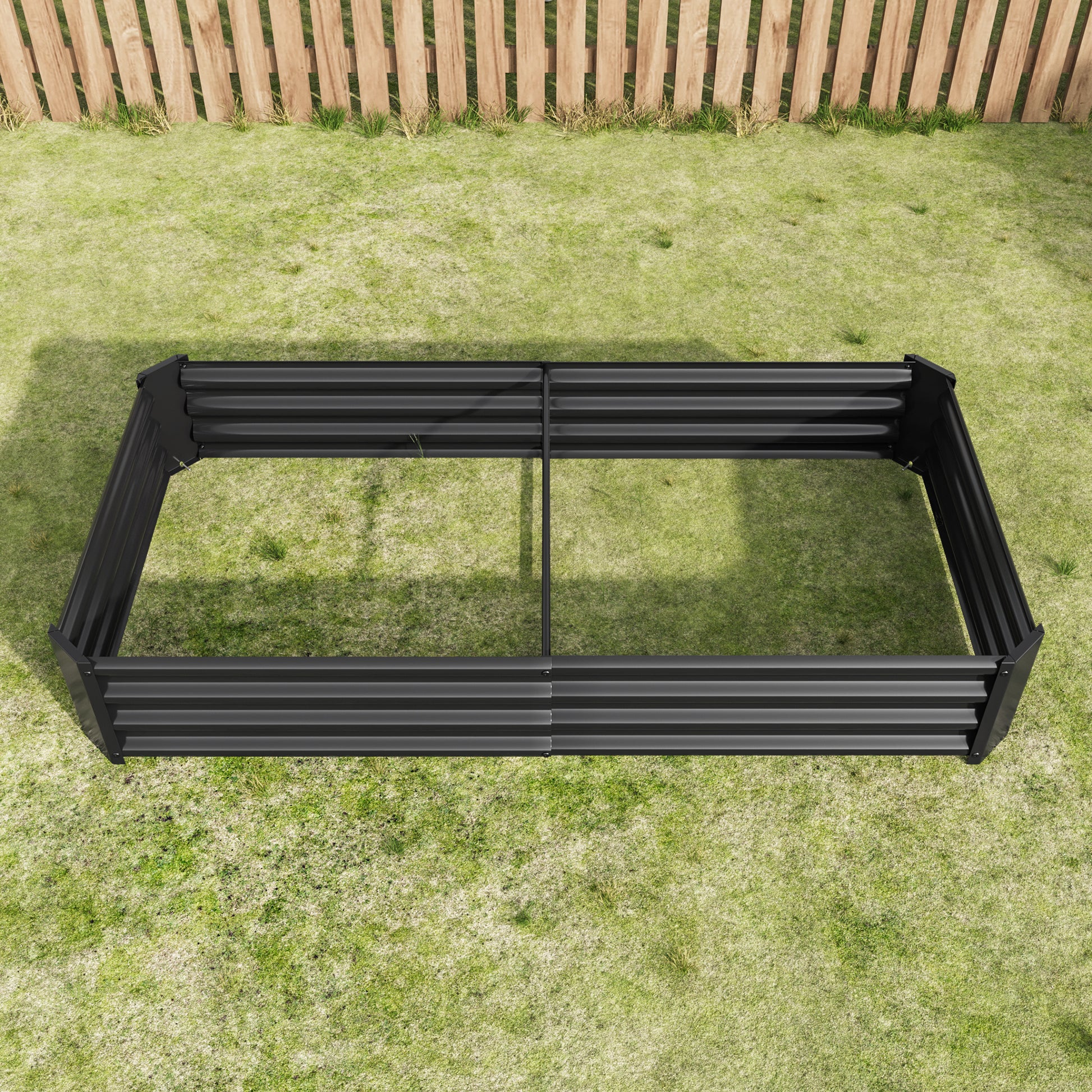 Raised Garden Bed Outdoor, 6 3 1Ftmetal Raised Rectangle Planter Beds For Plants, Vegetables, And Flowers Black Black Garden & Outdoor Metal