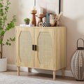 Kitchen Storage Cabinets With Rattan Decorative Doors, Buffets, Wine Cabinets, Dining Rooms, Hallways, Cabinet Console Tables, Natural, 31.5''W X 15.8''D X 34.6