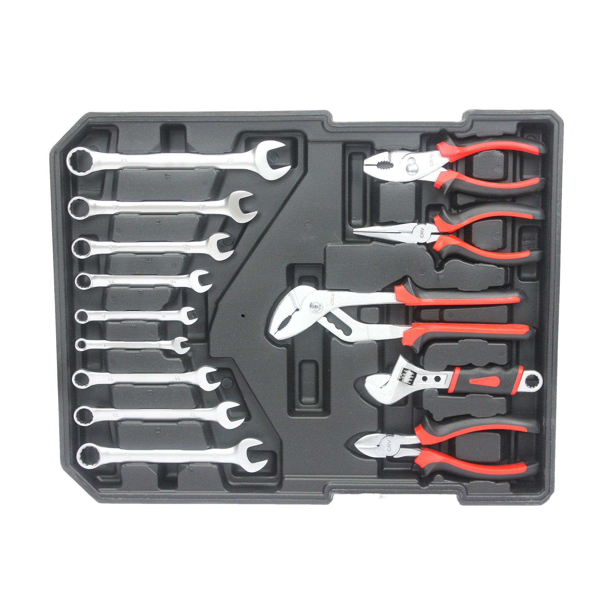 Black Hand Tool Box With 4 Layers Of Toolset And Wheels Black Plastic