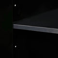 Modern Sideboard With Four Doors, Metal Handles & Legs And Adjustable Shelves Kitchen Cabinet Black Black Particle Board