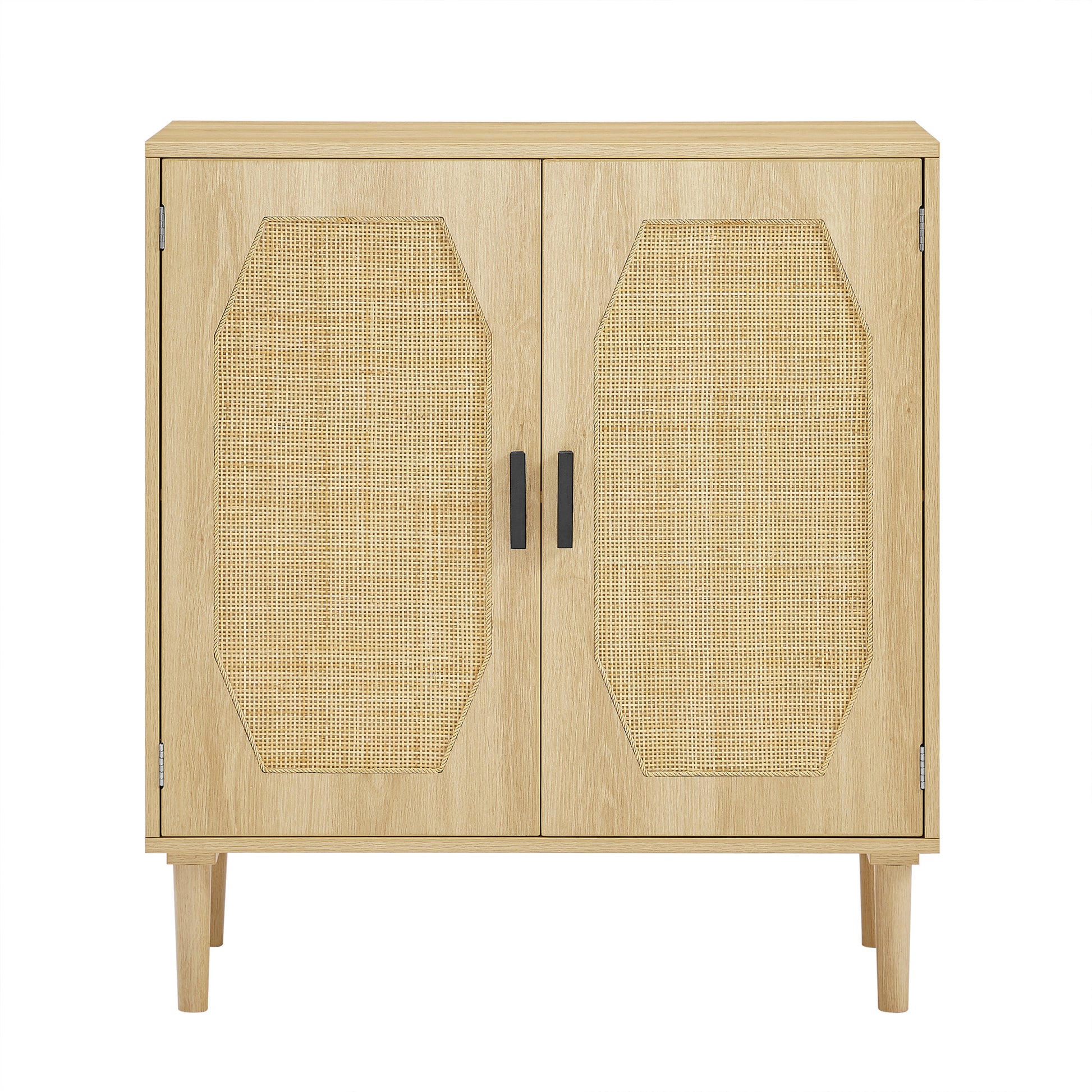 Kitchen Storage Cabinets With Rattan Decorative Doors, Buffets, Wine Cabinets, Dining Rooms, Hallways, Cabinet Console Tables, Natural, 31.5''W X 15.8''D X 34.6"H. Natural Particle Board