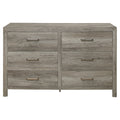 Rusticated Style Weathered Gray Finish 1Pc Dresser Of 6X Drawers Transitional Bedroom Wooden Furniture Gray 5 Drawers & Above Bedroom Wood