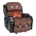 Recliner Chair For Living Room With Rocking Function And Side Pocket Blackbrown Black Brown Soft Foam Polyester