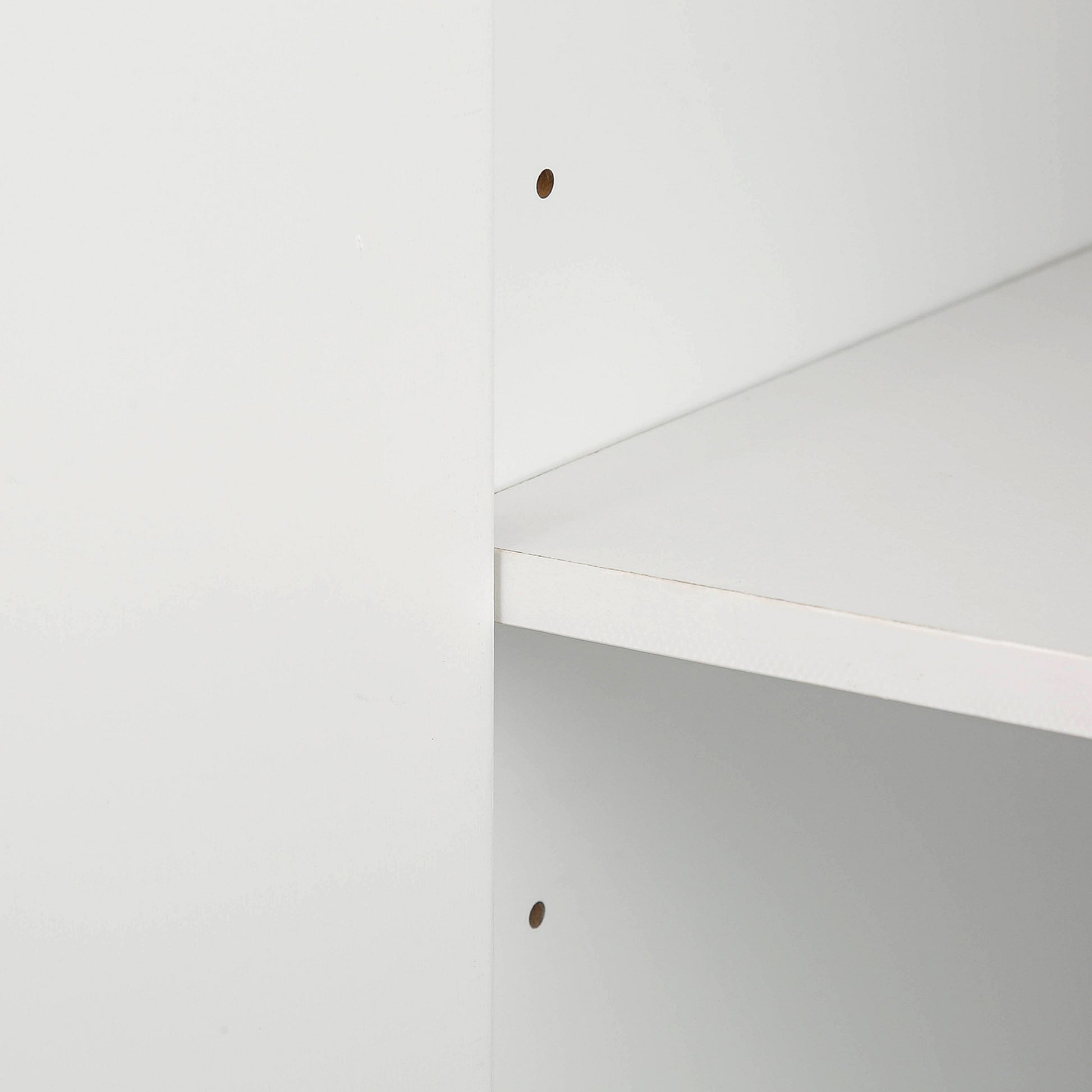 Modern Sideboard With Four Doors, Metal Handles & Legs And Adjustable Shelves Kitchen Cabinet White White Particle Board