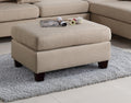 Sand Color 3Pcs Sectional Living Room Furniture Reversible Chaise Sofa And Ottoman Polyfiber Linen Like Fabric Cushion Couch Desert Sand Wood Primary Living Space Cushion Back Contemporary,Modern L Shaped Pillow Top Arms Plywood 5 Seat