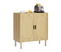 Kitchen Storage Cabinets With Rattan Decorative Doors, Buffets, Wine Cabinets, Dining Rooms, Hallways, Cabinet Console Tables, Natural, 31.5''W X 15.8''D X 34.6