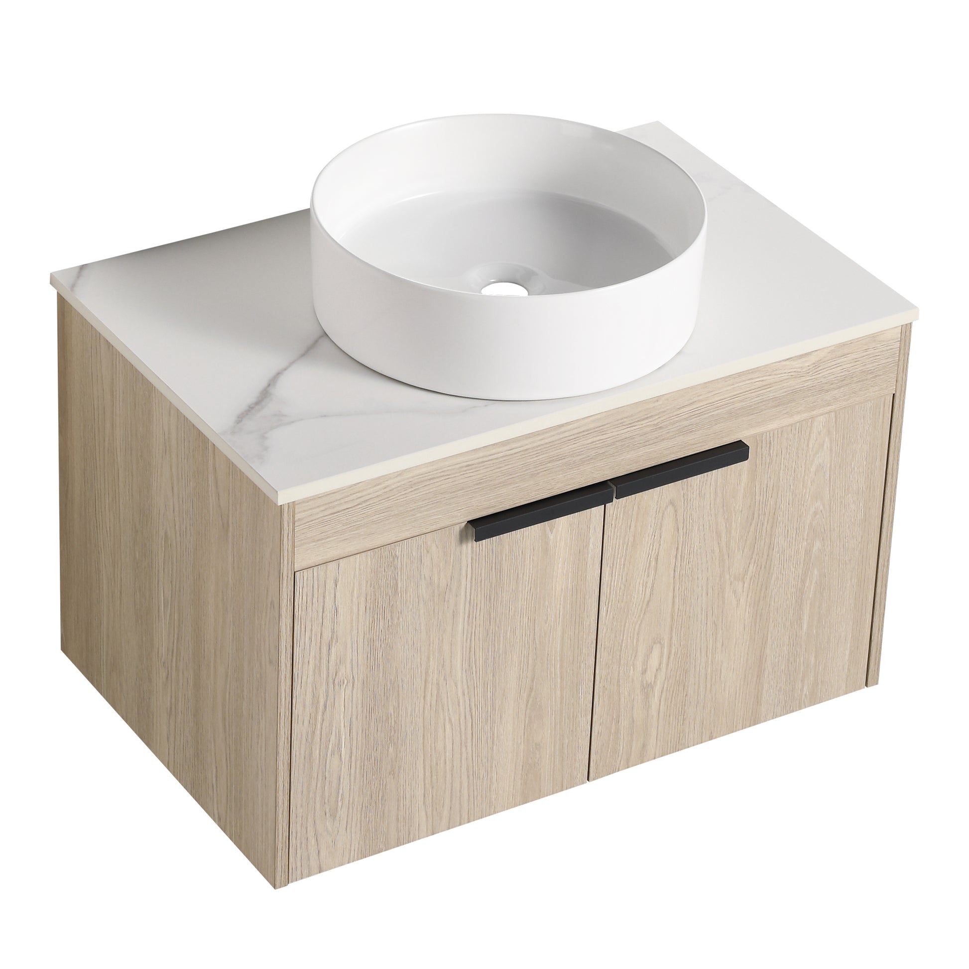 30 " Modern Design Float Bathroom Vanity With Ceramic Basin Set, Wall Mounted White Oak Vanity With Soft Close Door,Kd Packing,Kd Packing,2 Pieces Parcel Top Bab400Mowh White Oak 2 Bathroom Wall Mounted Plywood