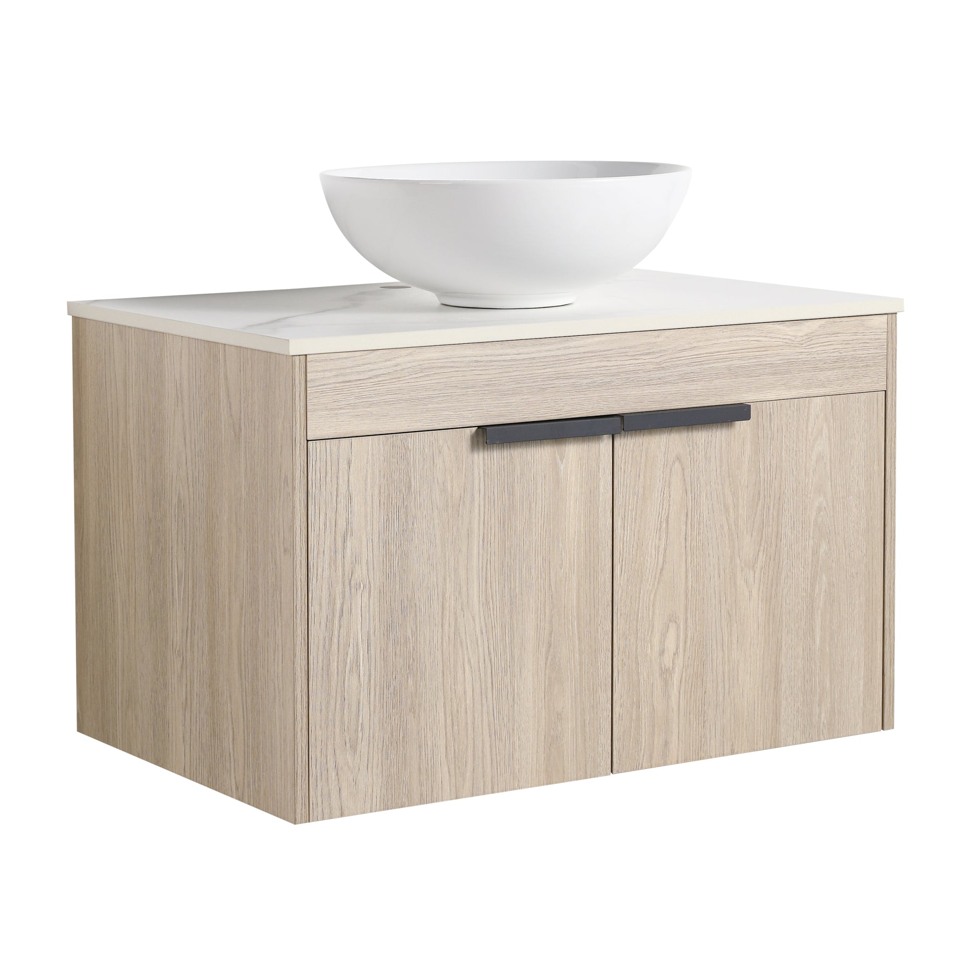 30 " Modern Design Float Bathroom Vanity With Ceramic Basin Set, Wall Mounted White Oak Vanity With Soft Close Door,Kd Packing,Kd Packing,2 Pieces Parcel Top Bab321Mowh White Oak 2 Bathroom Wall Mounted Plywood