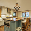 5 Light Faux Wood Farmhouse Chandelier Natural Wood Wash Metal