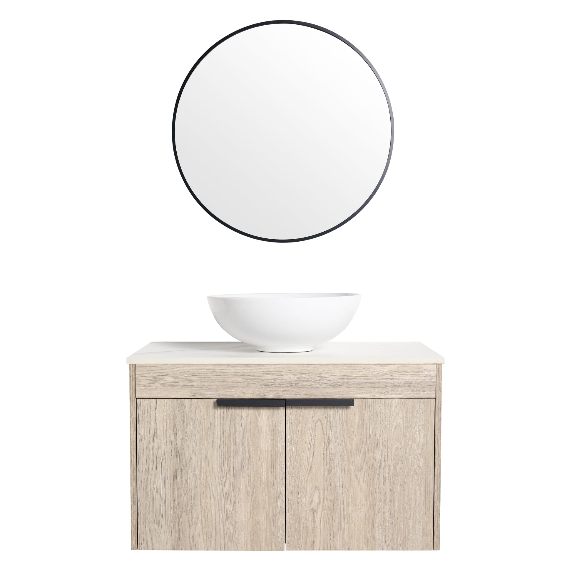 30 " Modern Design Float Bathroom Vanity With Ceramic Basin Set, Wall Mounted White Oak Vanity With Soft Close Door,Kd Packing,Kd Packing,2 Pieces Parcel Top Bab321Mowh White Oak 2 Bathroom Wall Mounted Plywood