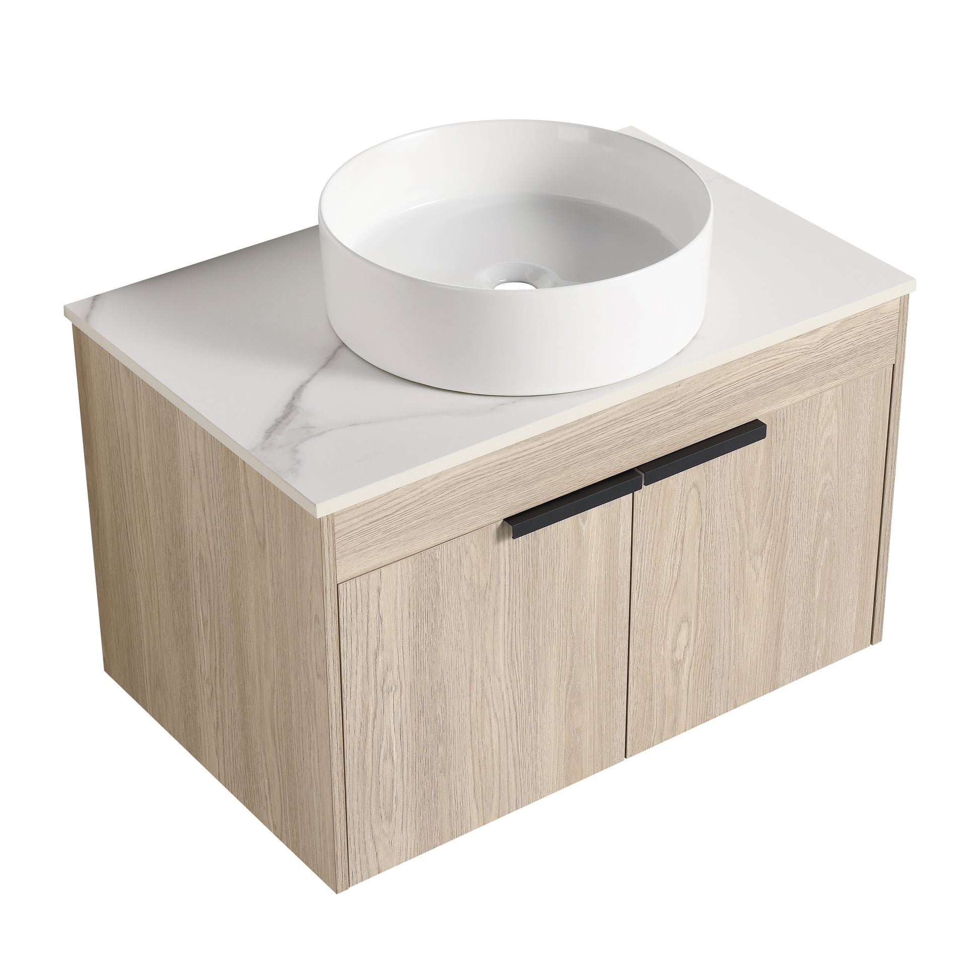 30 " Modern Design Float Bathroom Vanity With Ceramic Basin Set, Wall Mounted White Oak Vanity With Soft Close Door,Kd Packing,Kd Packing,2 Pieces Parcel Top Bab400Mowh White Oak 2 Bathroom Wall Mounted Plywood