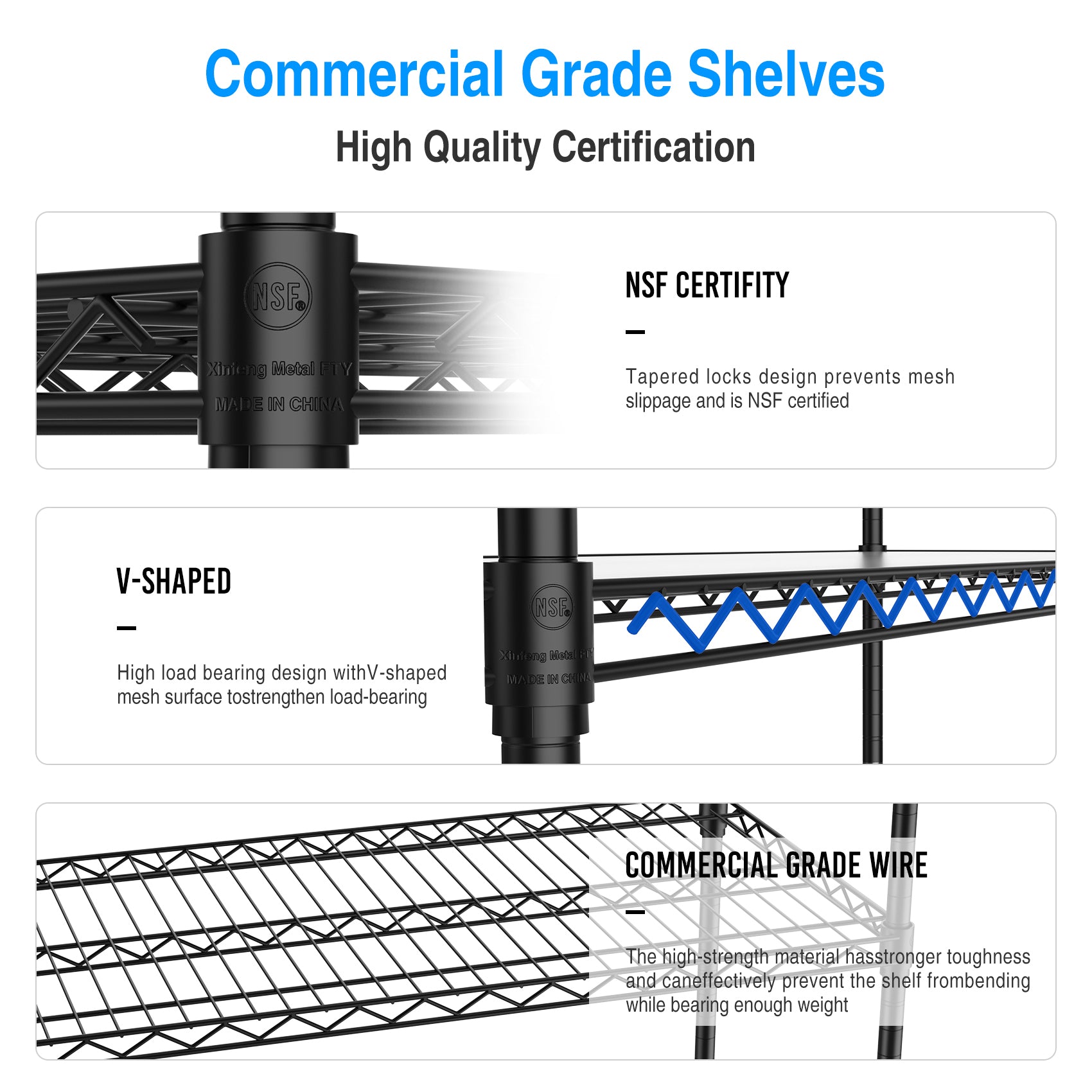 6 Tier Wire Shelving Unit, 6000 Lbs Nsf Height Adjustable Metal Garage Storage Shelves With Wheels, Heavy Duty Storage Wire Rack Metal Shelves Black Black Iron Plastic