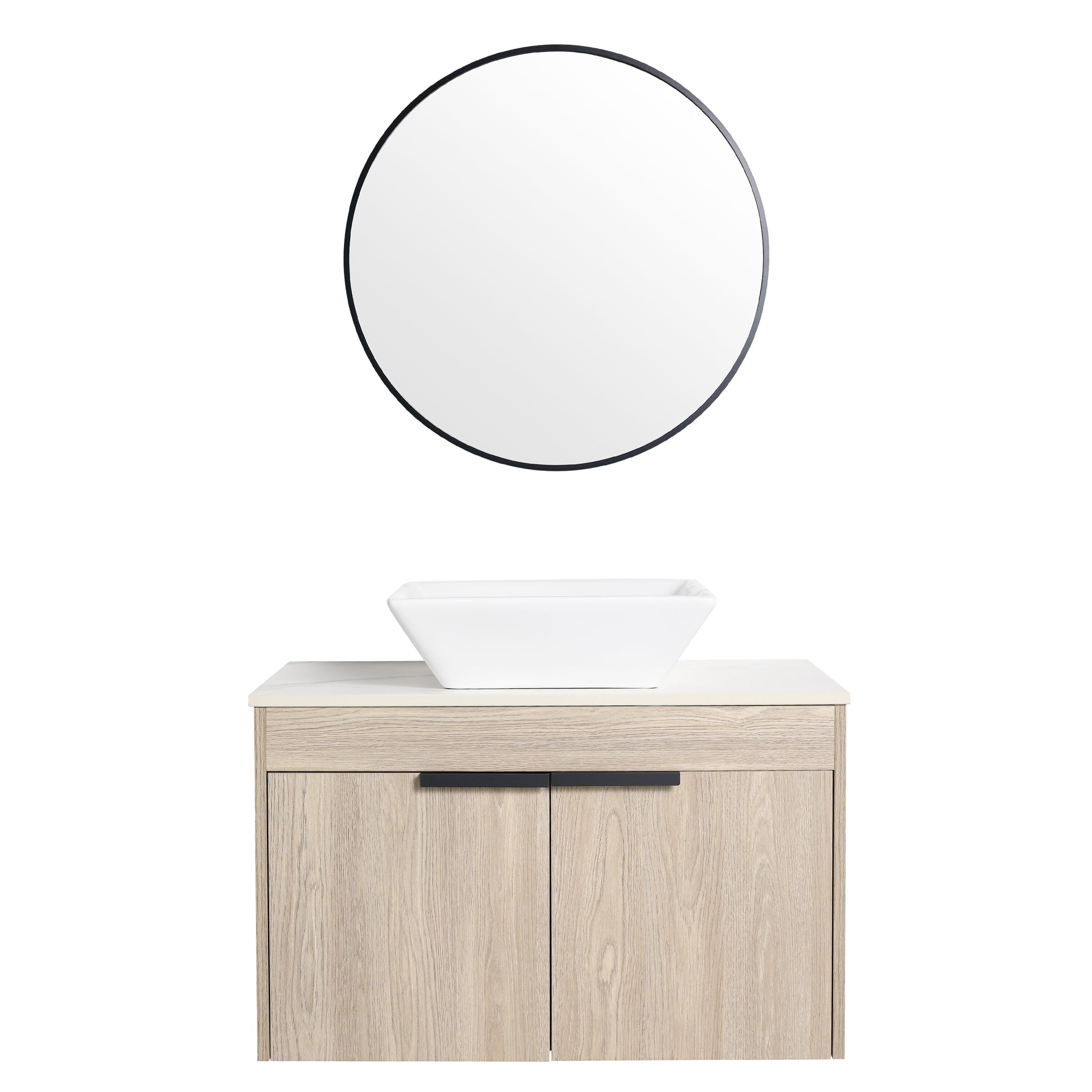 30 " Modern Design Float Bathroom Vanity With Ceramic Basin Set, Wall Mounted White Vanity With Soft Close Door,Kd Packing,Kd Packing,2 Pieces Parcel Top Bab101Mowh White Oak 2 Bathroom Wall Mounted Plywood