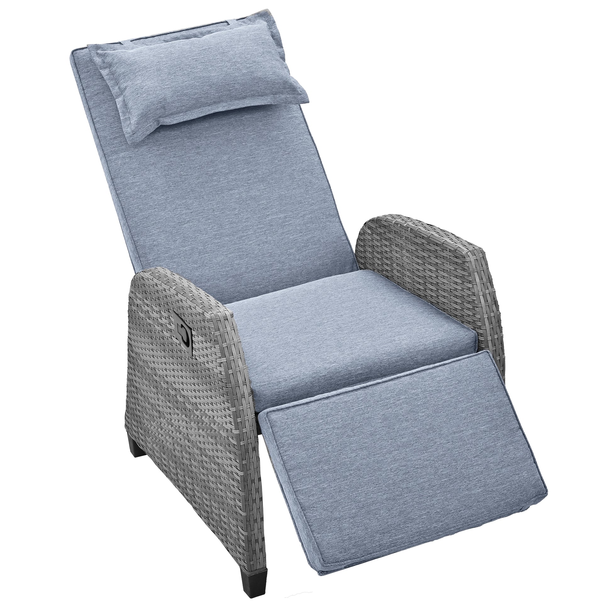 Outdoor Rattan Two Person Combination With Coffee Table, Adjustable, Suitable For Courtyard, Swimming Pool, Balcony Gray Hdpe