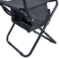 Set Of 3, Folding Outdoor Table And Chairs Set For Indoor, Outdoor Camping, Picnics, Beach,Backyard, Bbq, Party, Patio, Black Gray Black Aluminum