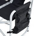 1 Piece Padded Folding Outdoor Chair With Side Table And Storage Pockets,Lightweight Oversized Directors Chair For Indoor, Outdoor Camping, Picnics And Fishing,Black Grey Black Gray Aluminum