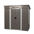 6Ft X 4Ft Outdoor Metal Storage Shed Grey Iron